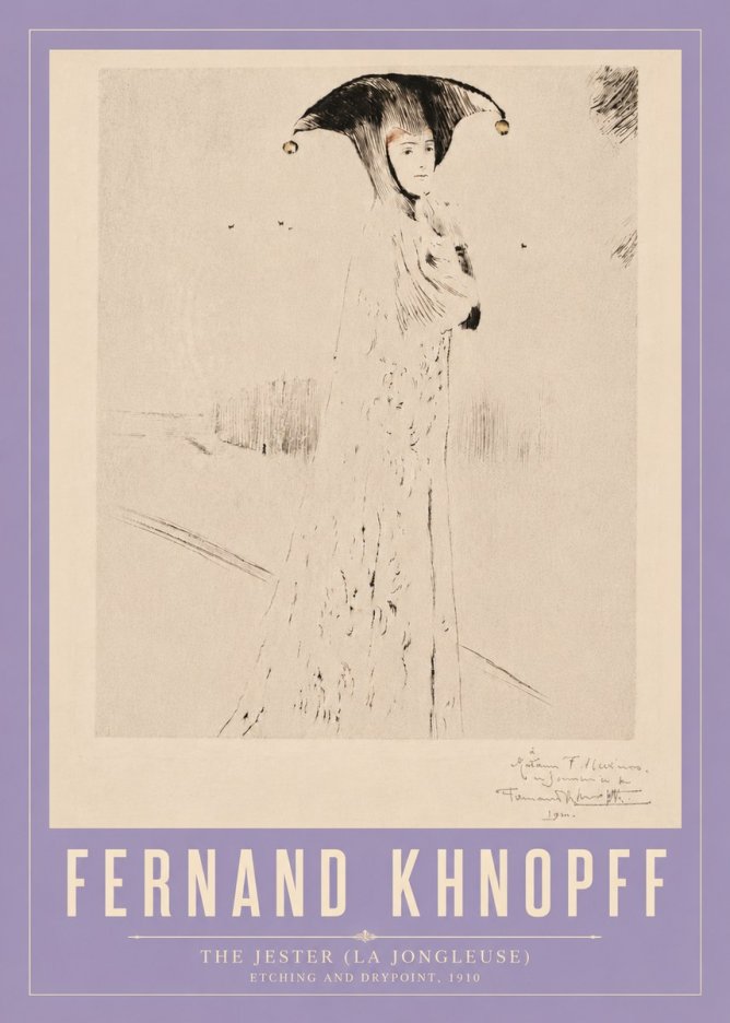 Fernand Khnopff The Jester (La Jongleuse) No4 - Plakát