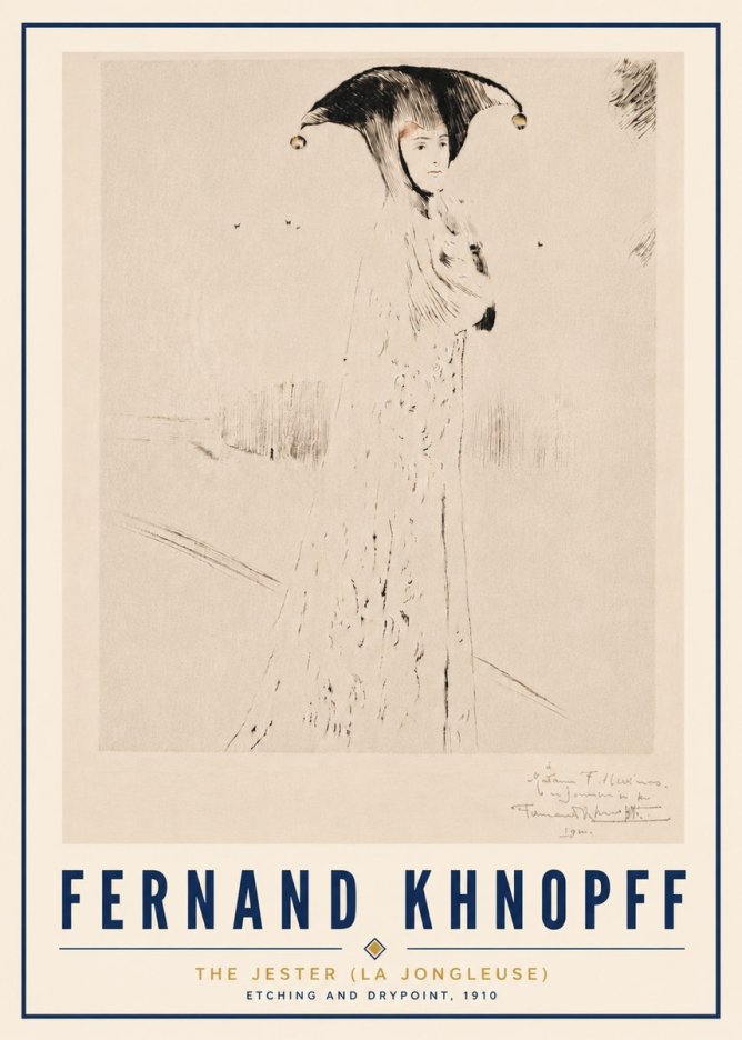 Fernand Khnopff The Jester (La Jongleuse) No5 - Plakát