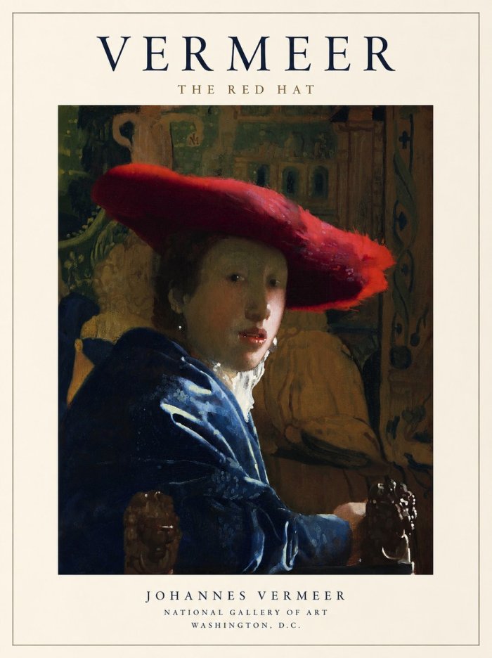 Vermeer The Red Hat No1 - Plakát
