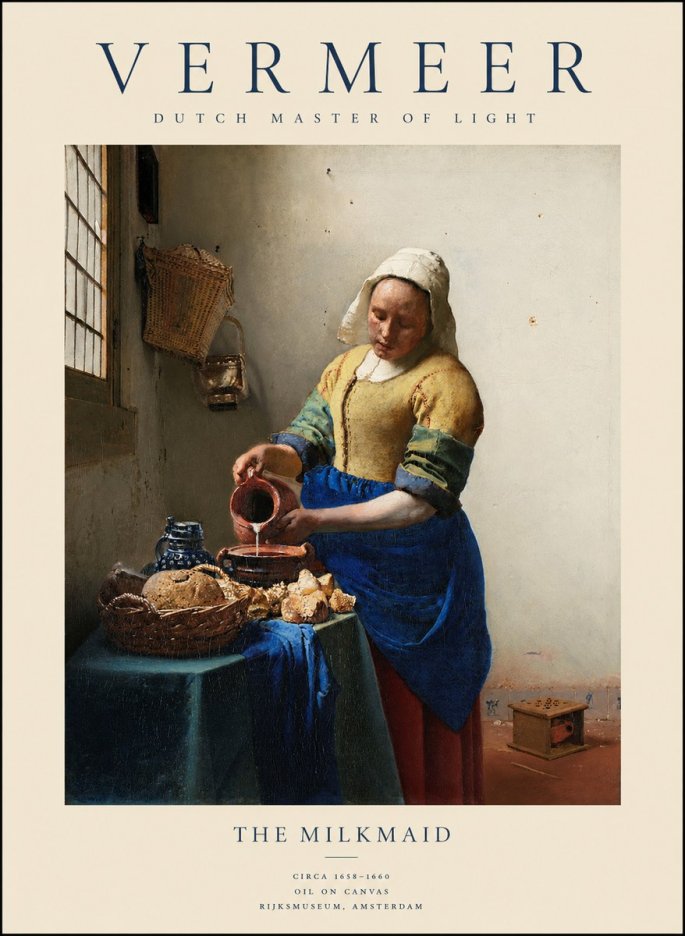 Vermeer The Milkmaid No1 - Plakát