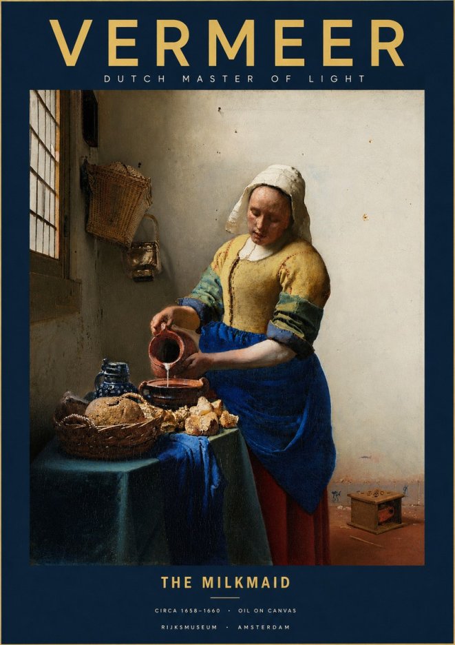 Vermeer The Milkmaid No2 - Plakát