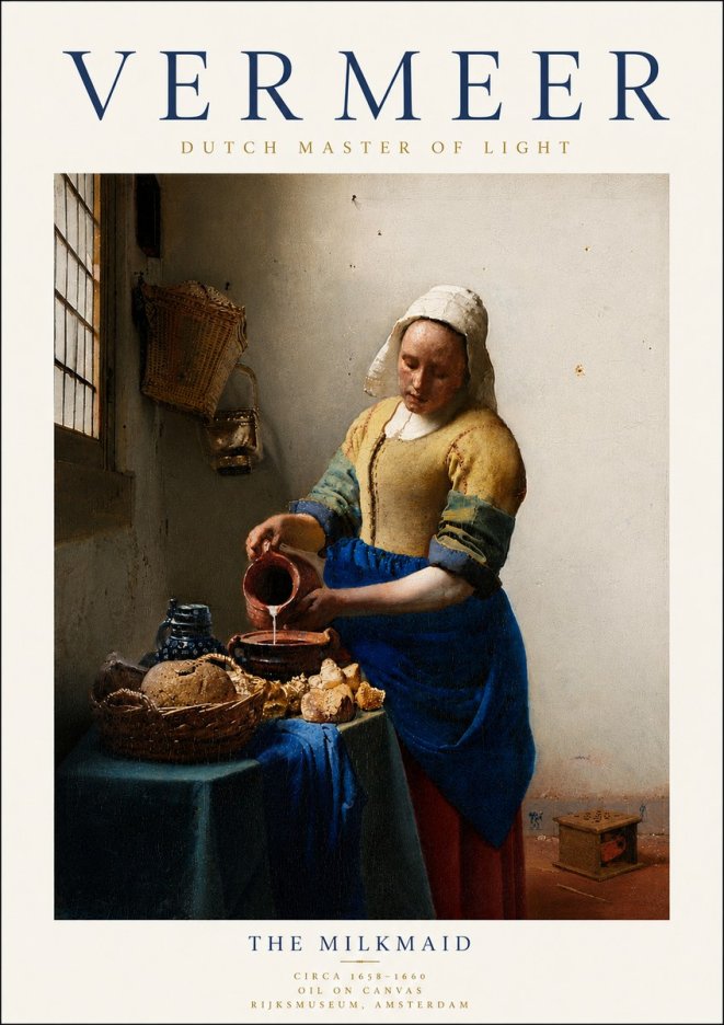 Vermeer The Milkmaid No6 - Plakát