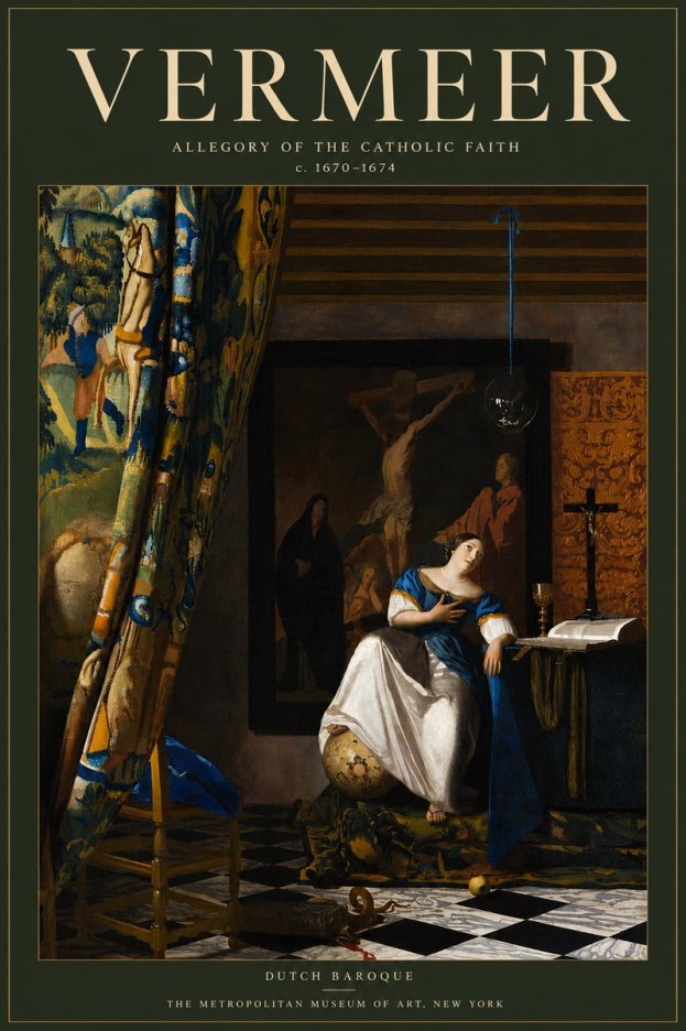 Vermeer Allegory of the Catholic Faith No6 - Plakát