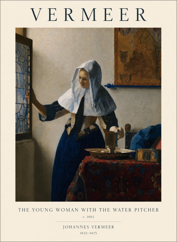 Vermeer The Young Woman with the Water Pitcher No1 - Plakát