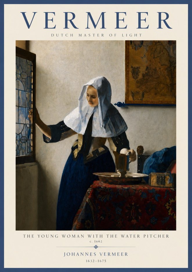 Vermeer The Young Woman with the Water Pitcher No2 - Plakát