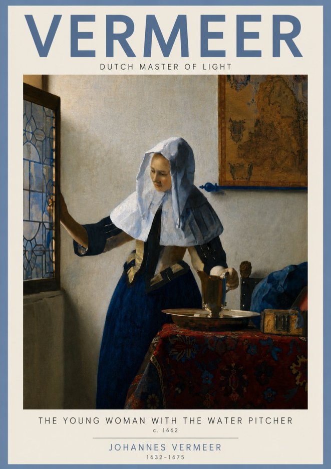 Vermeer The Young Woman with the Water Pitcher No3 - Plakát