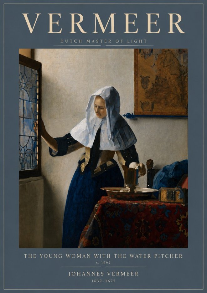 Vermeer The Young Woman with the Water Pitcher No5 - Plakát