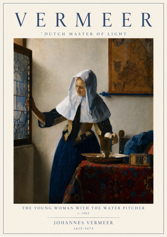 Vermeer The Young Woman with the Water Pitcher No6 - Plakát