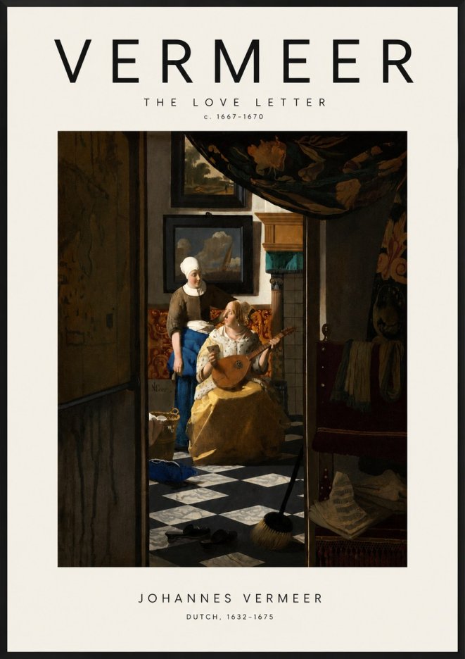 Vermeer The Love Letter No3 - Plakát