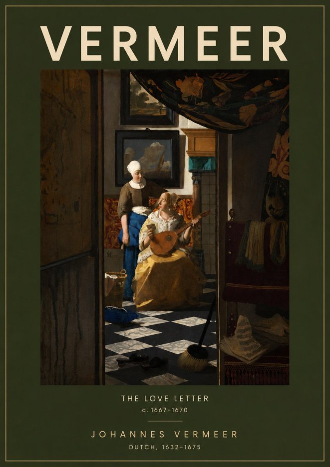 Vermeer The Love Letter No5 - Plakát
