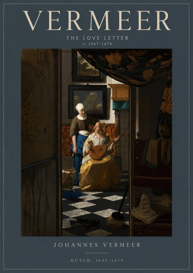 Vermeer The Love Letter No6 - Plakát