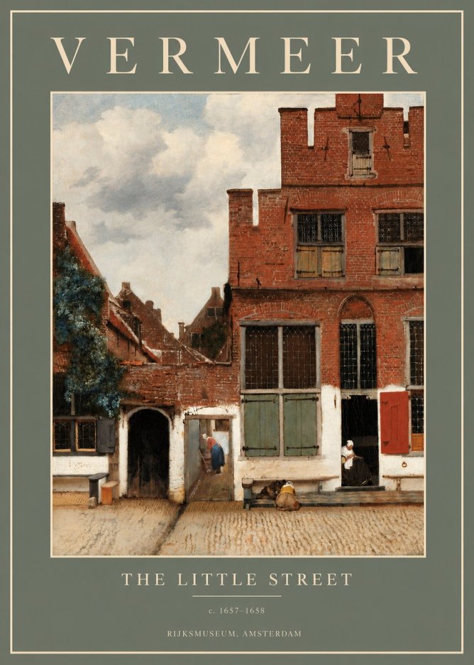 Vermeer The Little Street No2 - Plakát