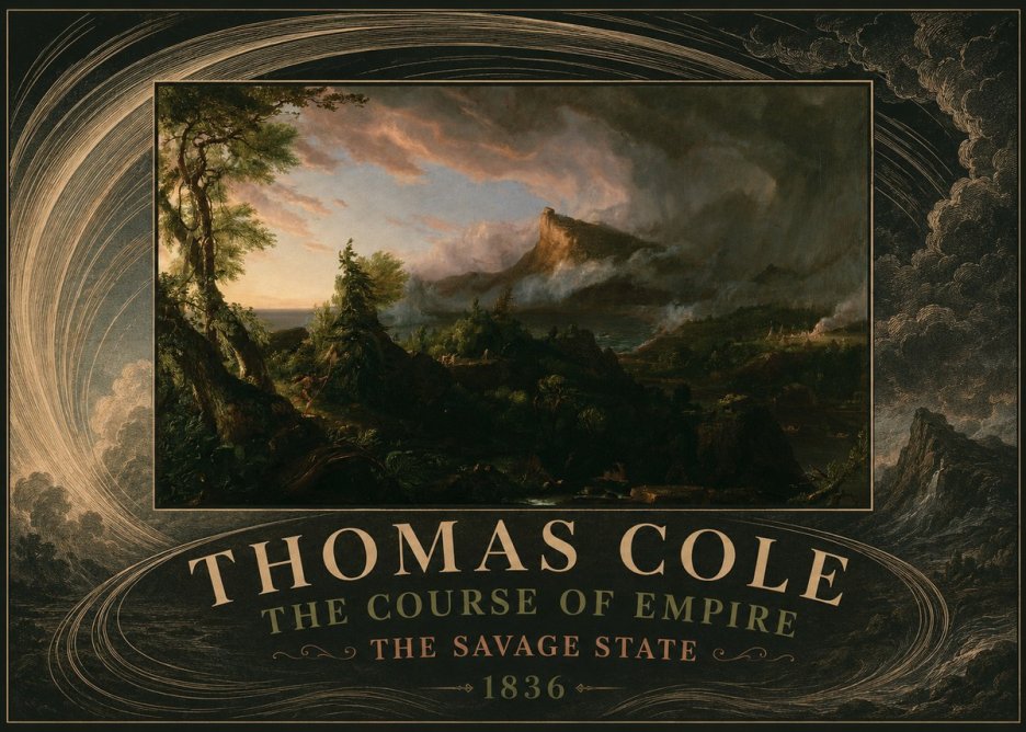 Thomas Cole The Course of Empire: the Savage State I No4 - Plakát
