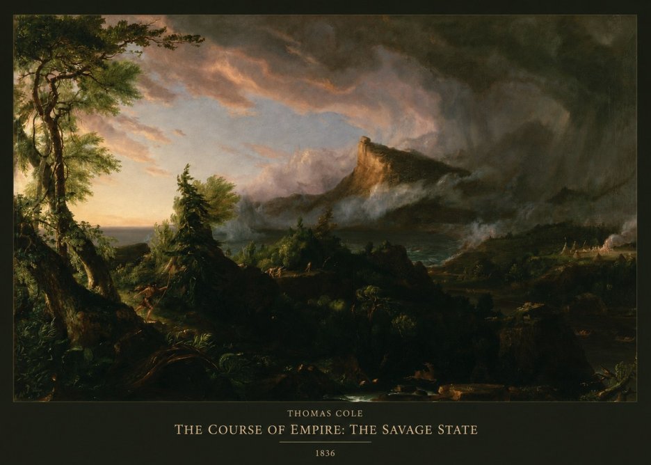 Thomas Cole The Course of Empire: the Savage State I No5 - Plakát
