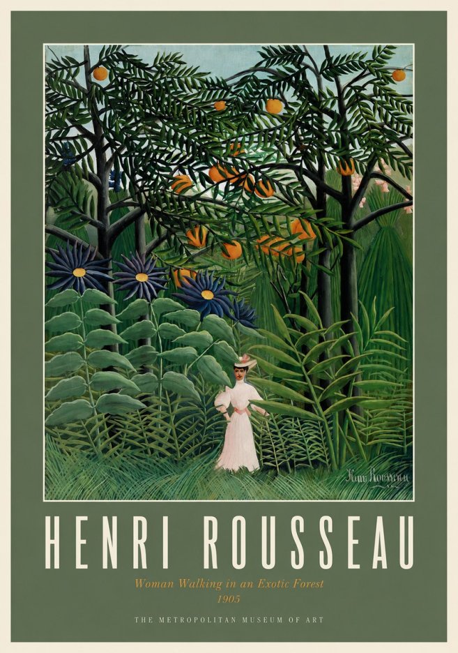 Rousseau Woman Walking in an Exotic Forest No2 - Plakát