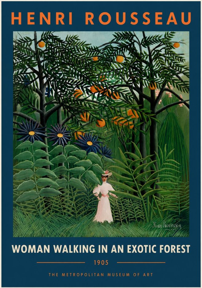 Rousseau Woman Walking in an Exotic Forest No5 - Plakát
