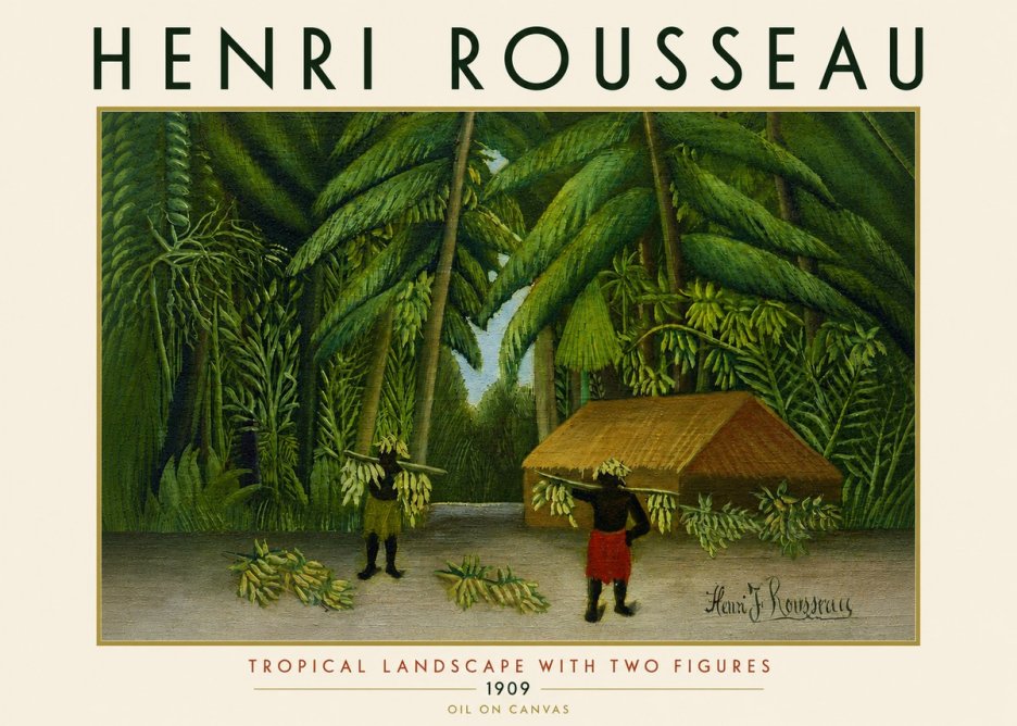 Rousseau Tropical Landscape with Two Figures No4 - Plakát