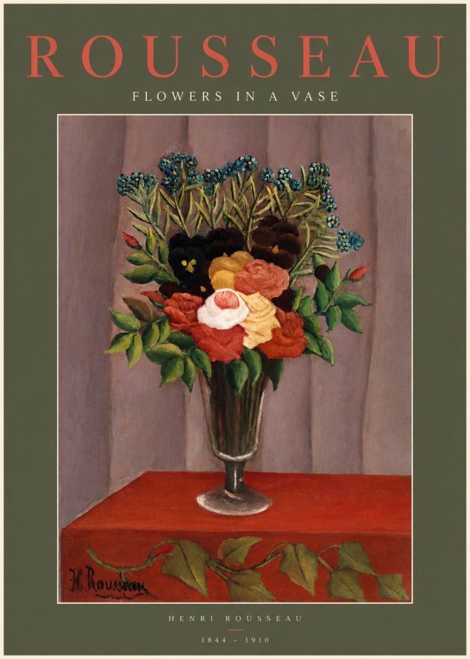 Rousseau Flowers in a Vase No2 - Plakát