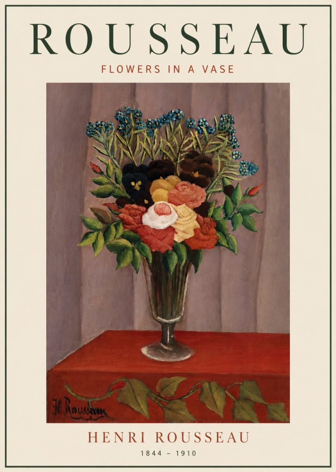 Rousseau Flowers in a Vase No4 - Plakát