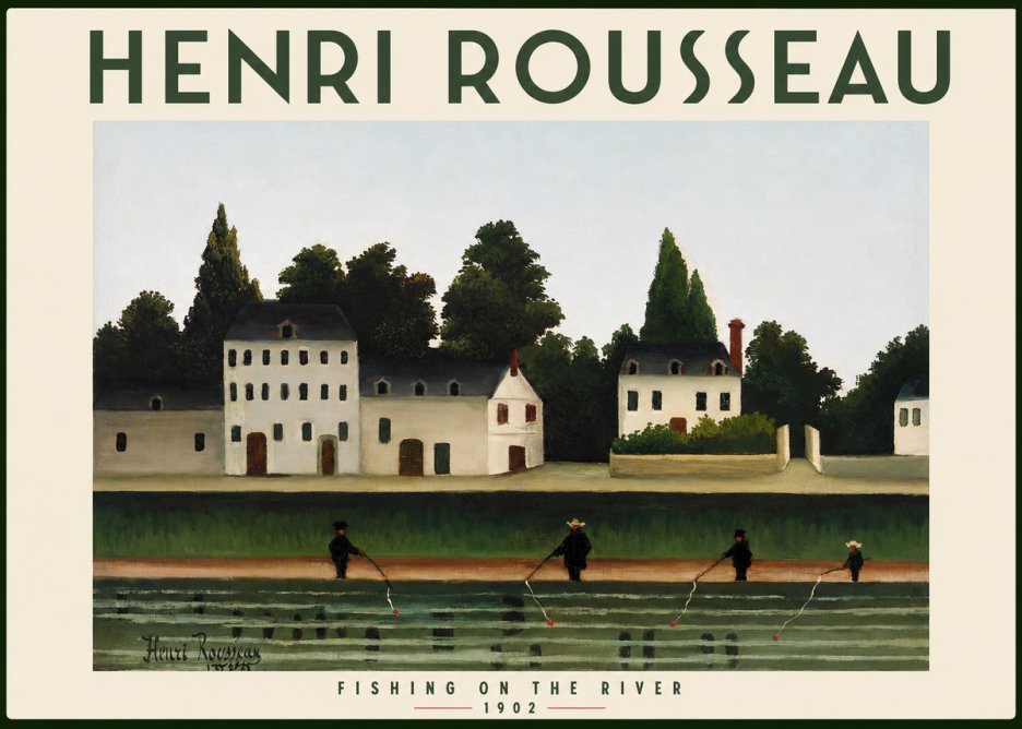 Rousseau Fishing on the River No2 - Plakát