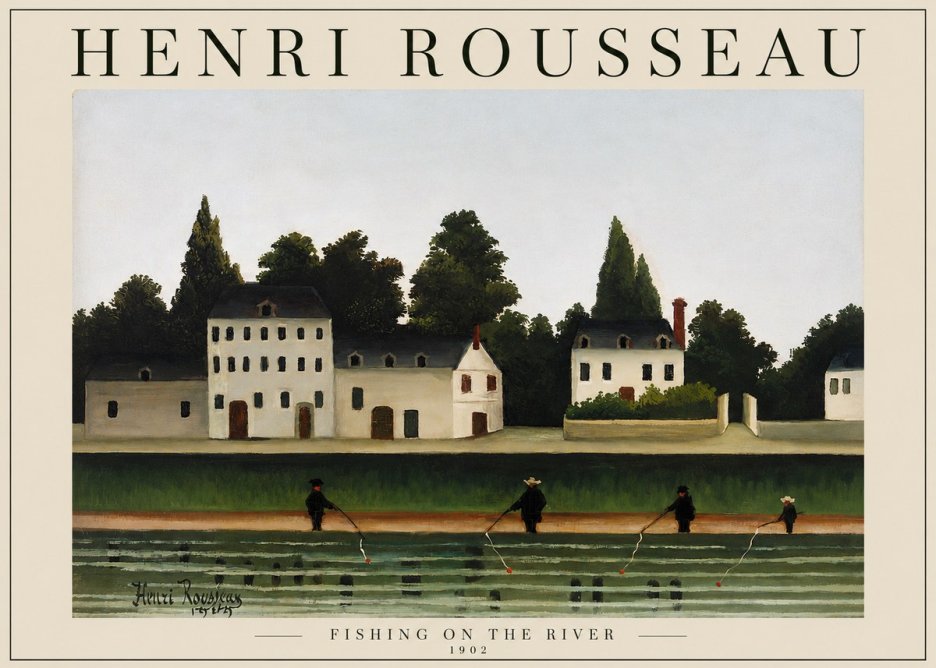Rousseau Fishing on the River No3 - Plakát