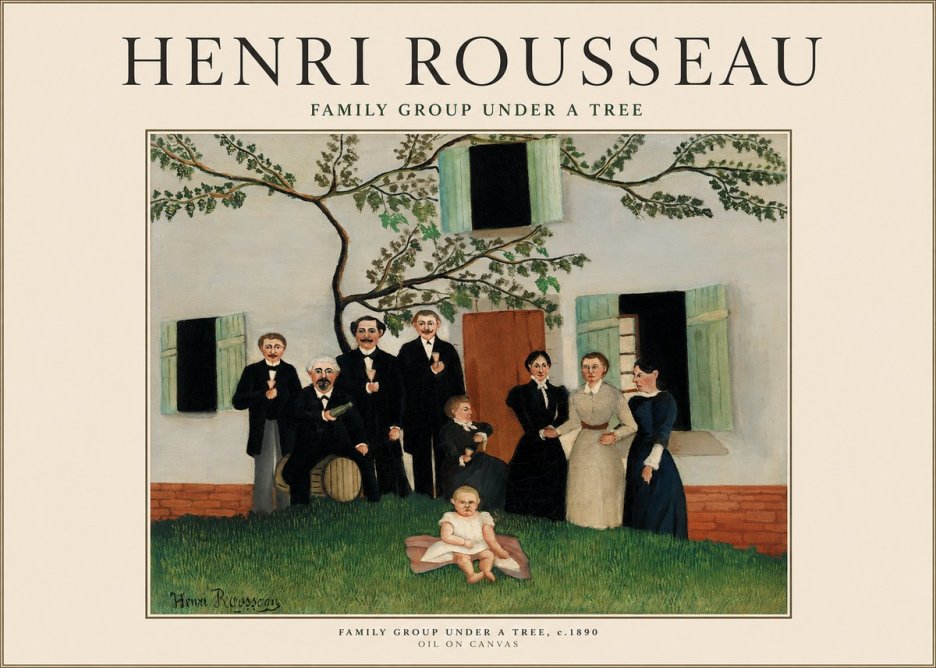 Rousseau Family Group Under a Tree No1 - Plakát