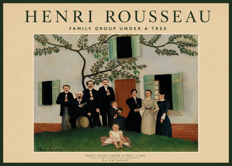 Rousseau Family Group Under a Tree No2 - Plakát