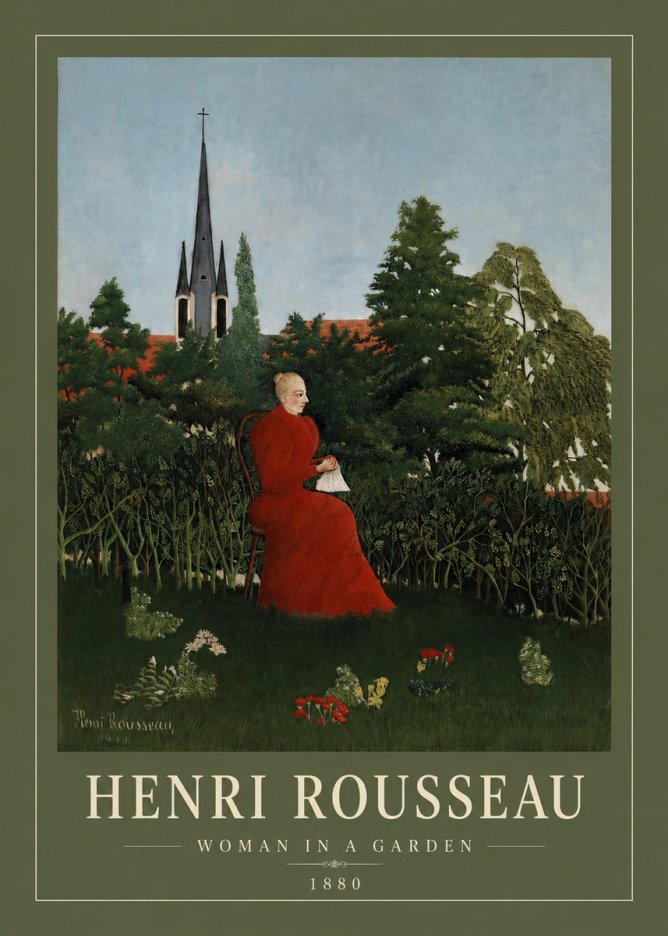 Rousseau Woman in a Garden No2 - Plakát
