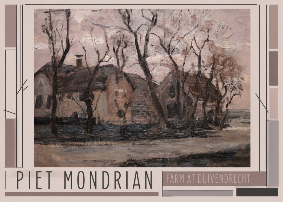 Piet Mondrian Farm at Duivendrecht No1 - Plakát