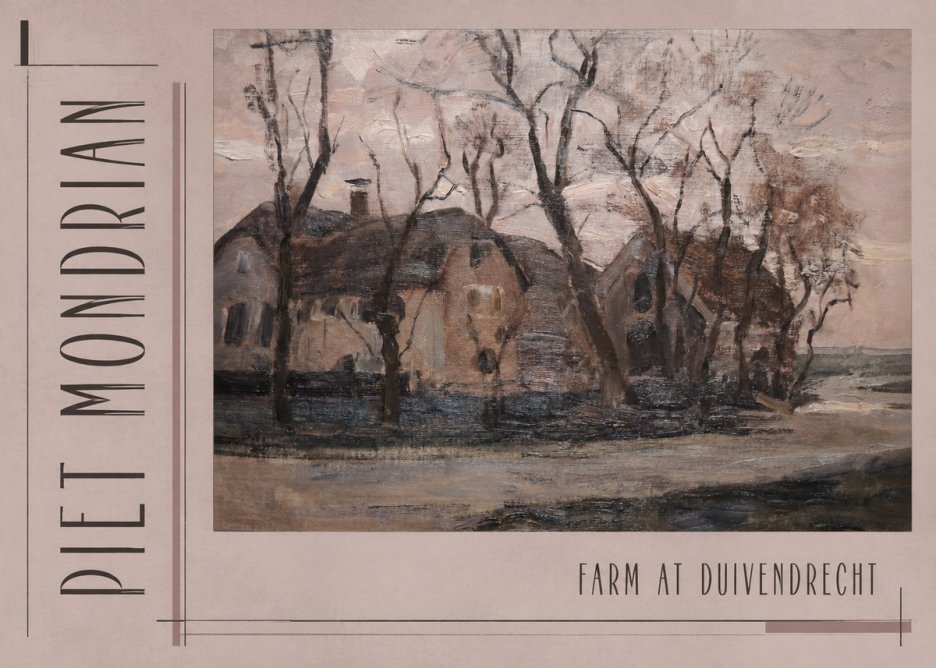 Piet Mondrian Farm at Duivendrecht No3 - Plakát