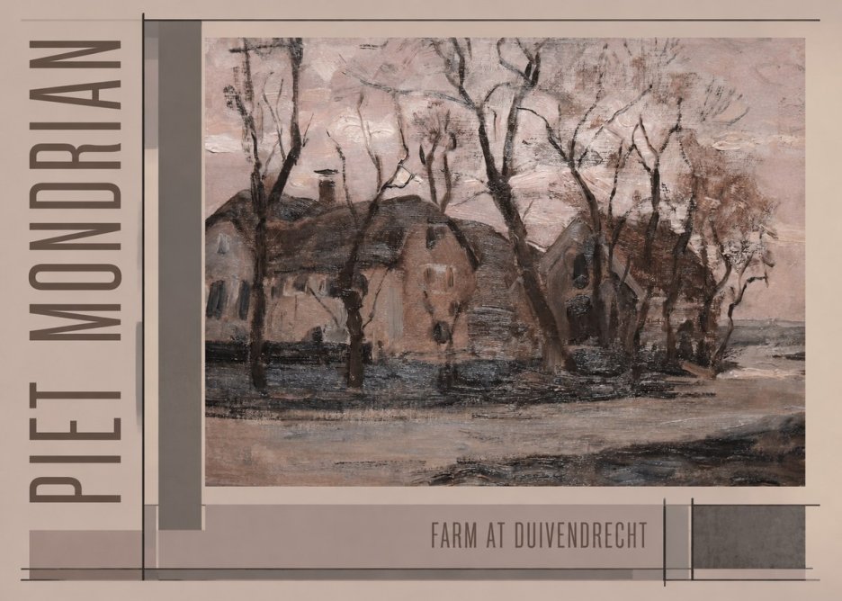 Piet Mondrian Farm at Duivendrecht No6 - Plakát