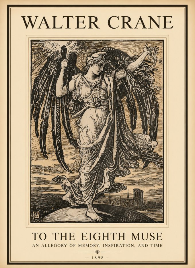 Walter Crane To the Eighth Muse No1 - Plakát