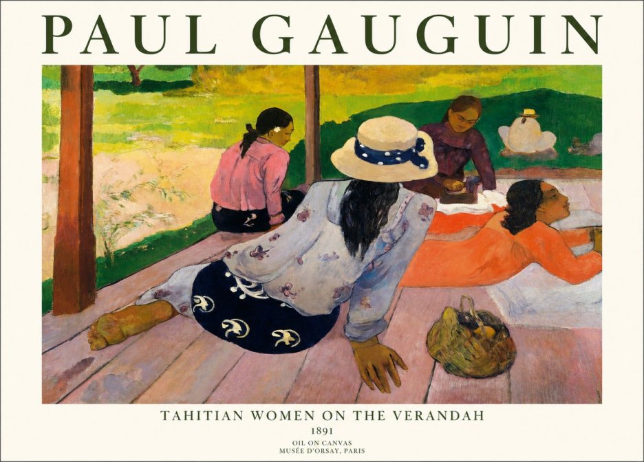 Paul Gauguin Tahitian Women on the Verandah No1 - Plakát