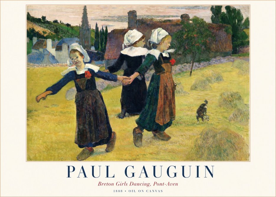 Paul Gauguin Breton Girls Dancing, Pont-aven No1 - Plakát
