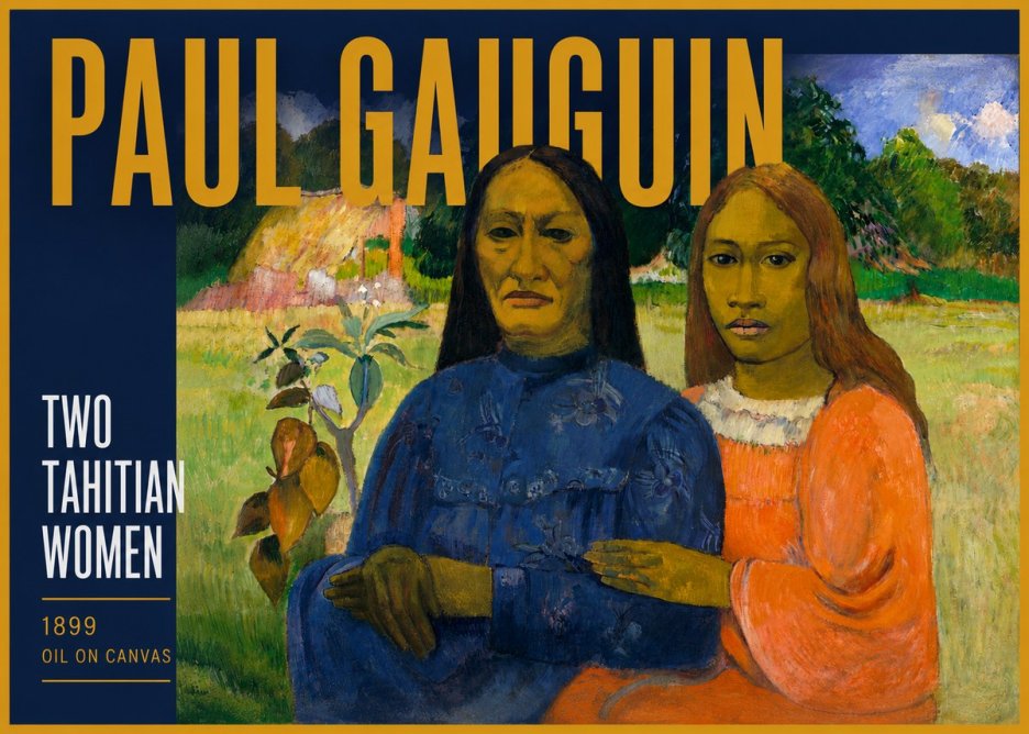 Paul Gauguin Two Tahitian Women II No4 - Plakát