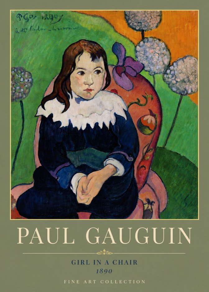 Paul Gauguin Girl in a Chair No5 - Plakát