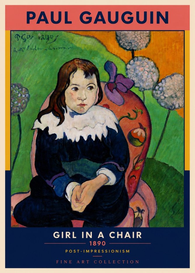 Paul Gauguin Girl in a Chair No6 - Plakát