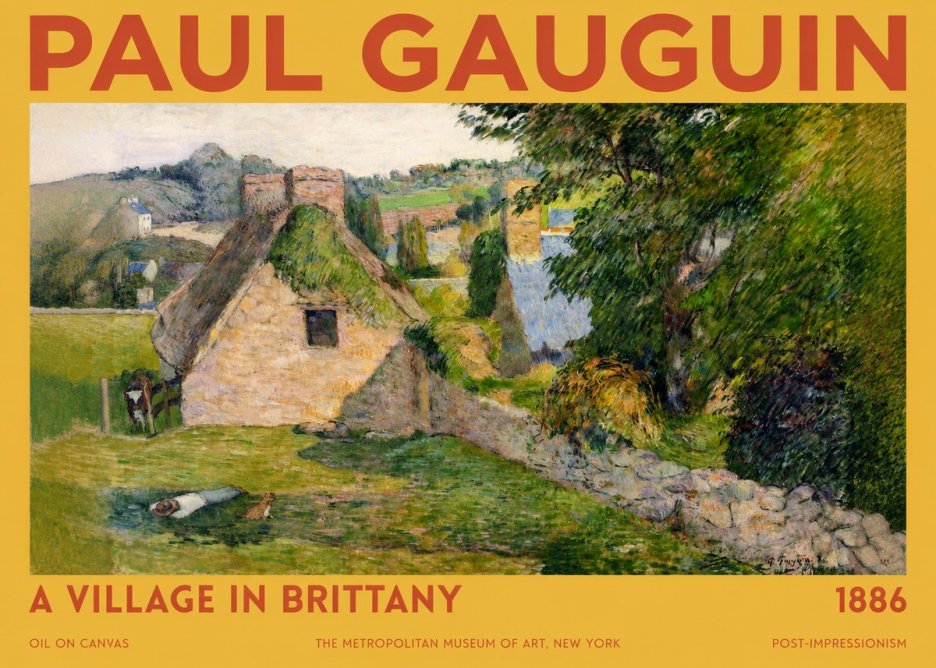 Paul Gauguin A Village in Brittany No2 - Plakát