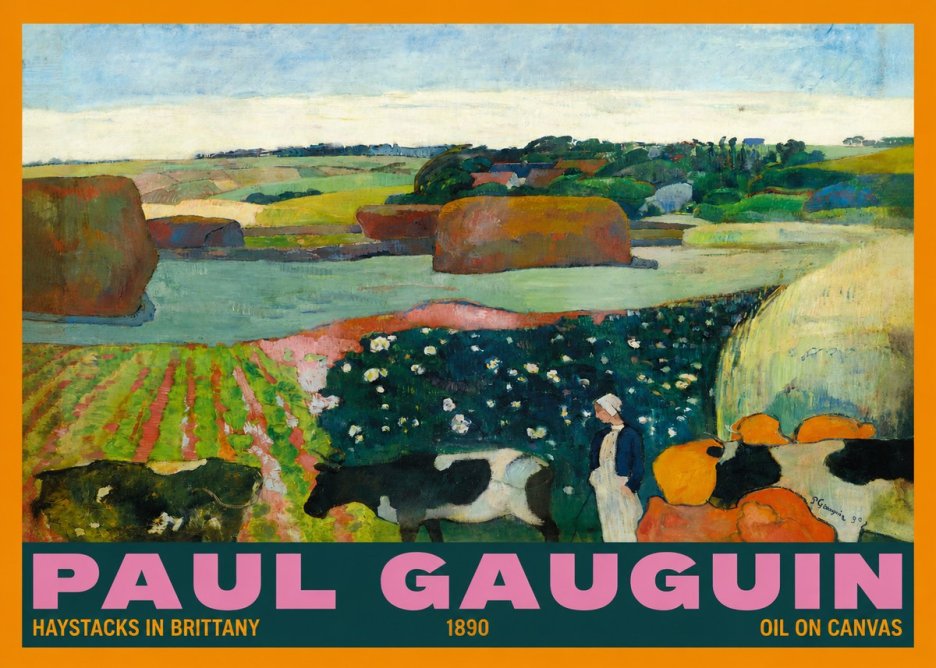 Paul Gauguin Landscape with Haystacks No6 - Plakát