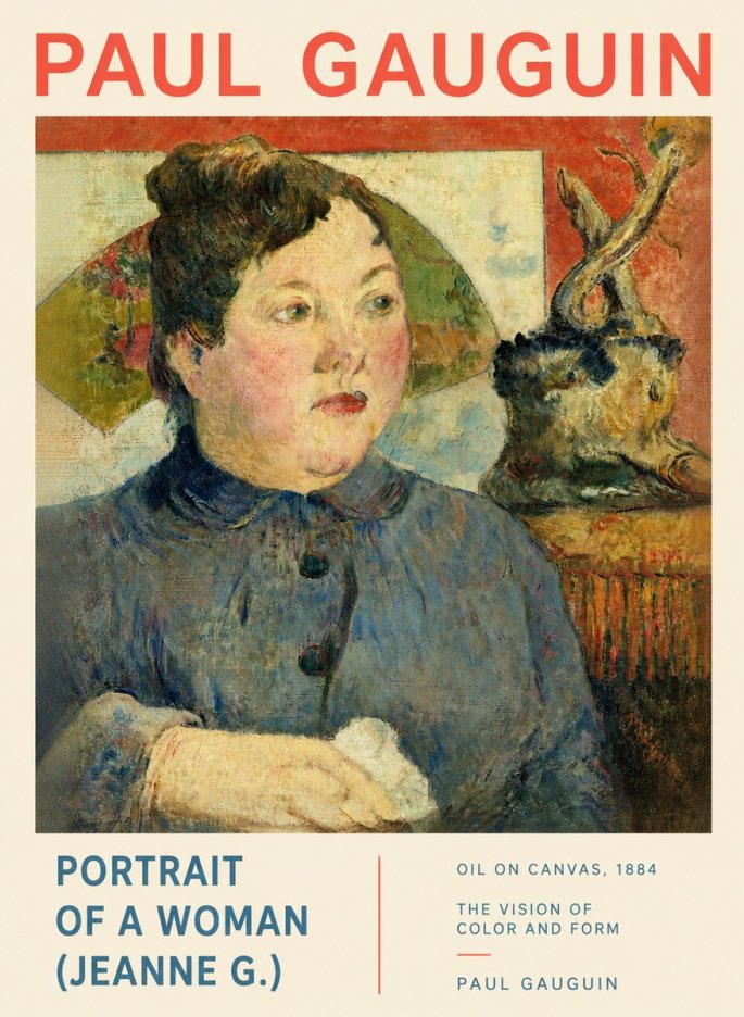 Paul Gauguin Portrait of a Woman (Jeanne G.) No3 - Plakát