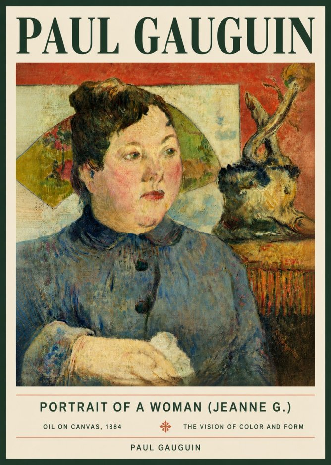 Paul Gauguin Portrait of a Woman (Jeanne G.) No4 - Plakát
