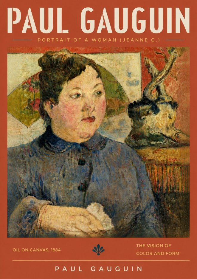 Paul Gauguin Portrait of a Woman (Jeanne G.) No5 - Plakát