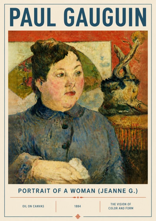Paul Gauguin Portrait of a Woman (Jeanne G.) No6 - Plakát