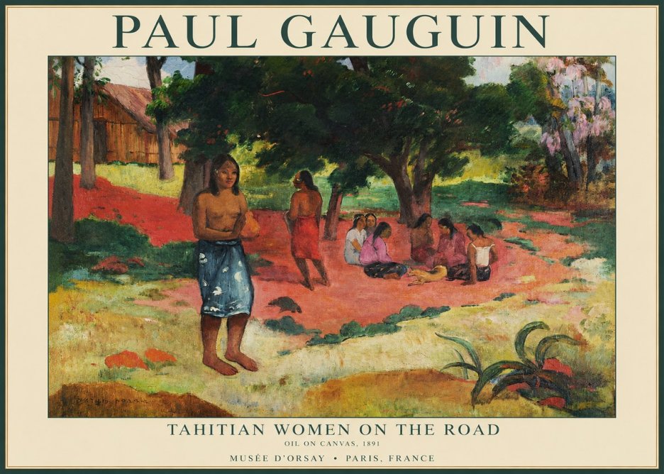 Paul Gauguin Tahitian Women on the Road No1 - Plakát