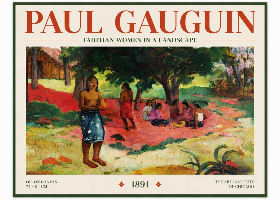 Paul Gauguin Tahitian Women on the Road No5 - Plakát