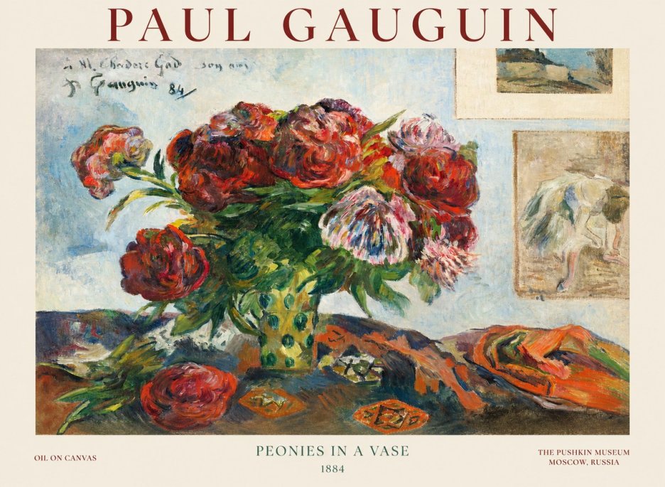 Paul Gauguin Peonies in a Vase No1 - Plakát