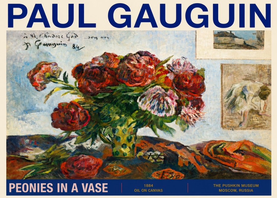 Paul Gauguin Peonies in a Vase No4 - Plakát