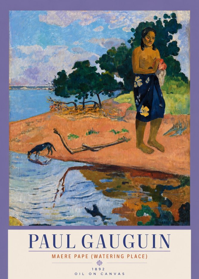 Paul Gauguin Maere Pape (Watering Place) No4 - Plakát