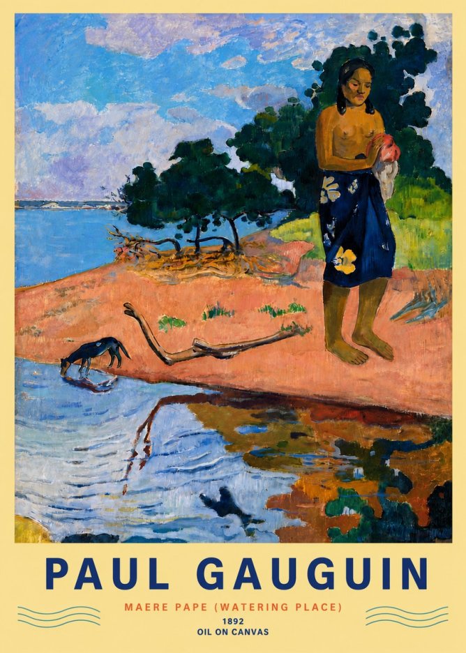 Paul Gauguin Maere Pape (Watering Place) No6 - Plakát