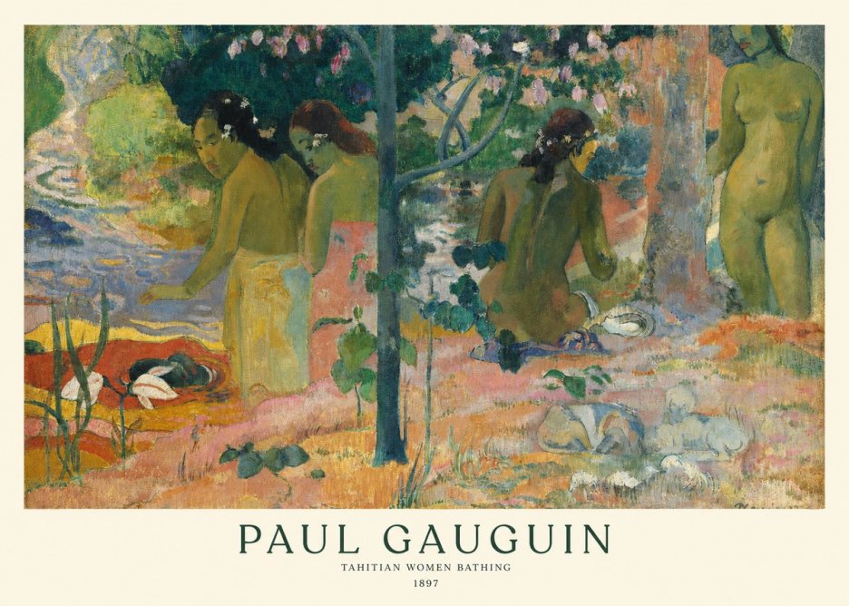 Paul Gauguin Tahitian Women Bathing No1 - Plakát